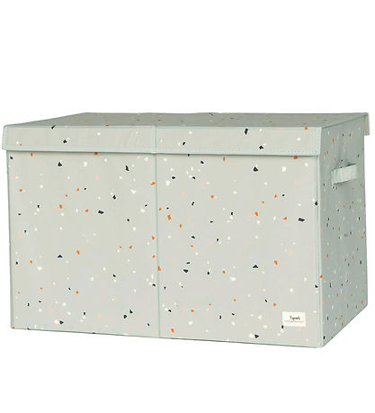 3 Sprouts Storage Box w. Lid- 63x38x39 cm - Terrazzo/Green