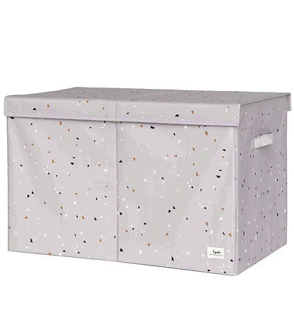 3 Sprouts Geymslukassi M. Lok - 63x38x39 cm - Terrazzo/Ljós eik