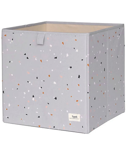 3 Sprouts Bote de rangement - 33x33x33 cm - Terrazzo/Gris clair