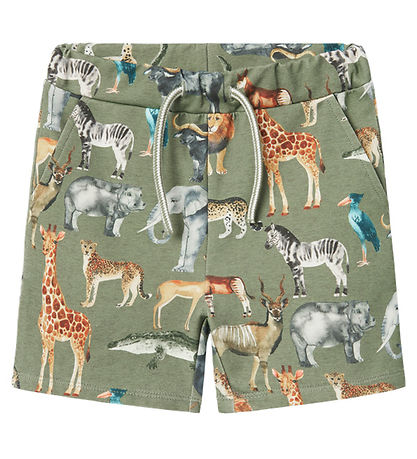 Name It Sweatshorts - NmmJasen - l Green m. Tiere