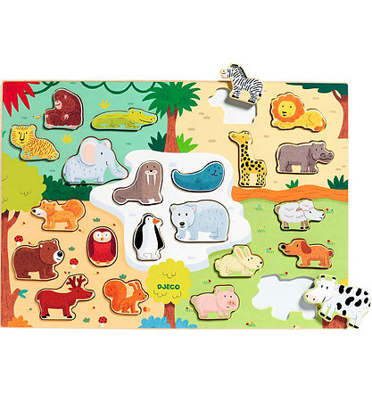 Djeco Jigsaw Puzzle - Wood - 22 Bricks - Puzzlo Animo