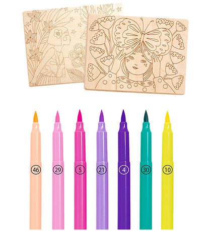 Djeco Set de Cration - Coloriage sur bois - Sweet Filles