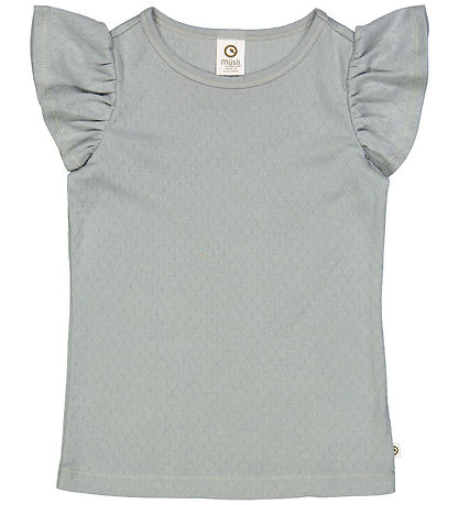 Msli T-Shirt - Pointelle Frill - Jasmin Blue