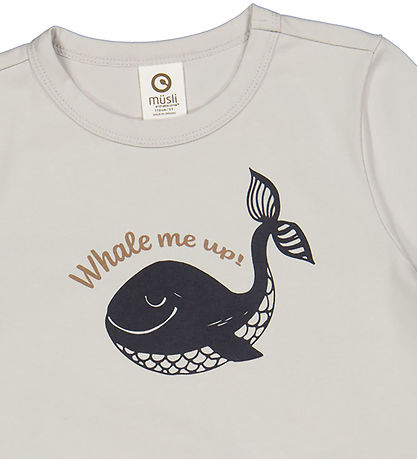 Msli T-shirt - Whale - Soft Blue