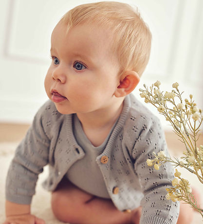 Müsli Cardigan - Prjónað - Pointelle - Jasmine Blue