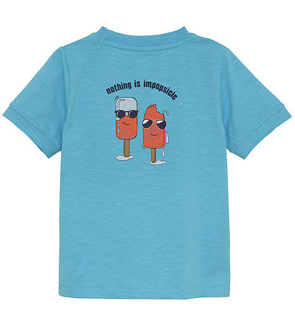 Minymo T-shirt - Bonnie Blue m. Glass