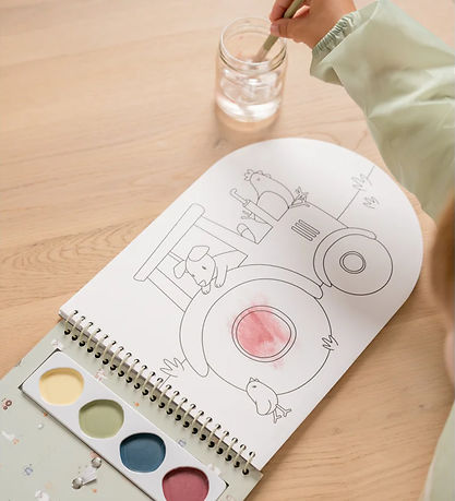 Little Dutch Colouring Book w. Watercolour/Brush - Little Farm
