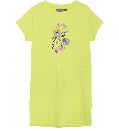Color Kids Dress - Polyester - Limelight w. Flowers