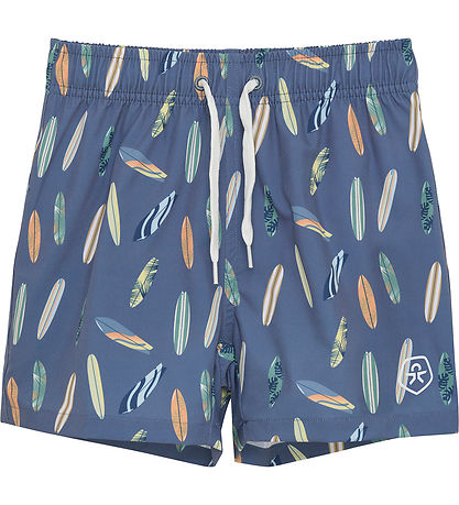 Color Kids Swim Trunks - Vintage Indigo w. Surfboards