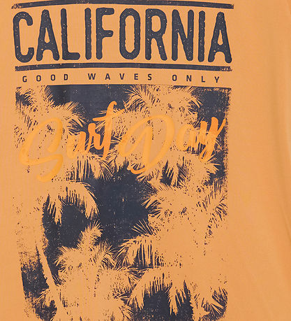 Color Kids T-shirt - Polyester - Tangerine w. Print