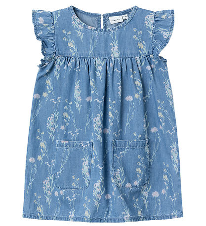 Name It Dress - NmfGry - Medium+ Blue Denim n. Flowers