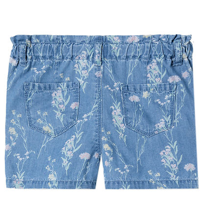 Name It Shorts - NmfBella - Medium+ Blue Denim w. Flowers