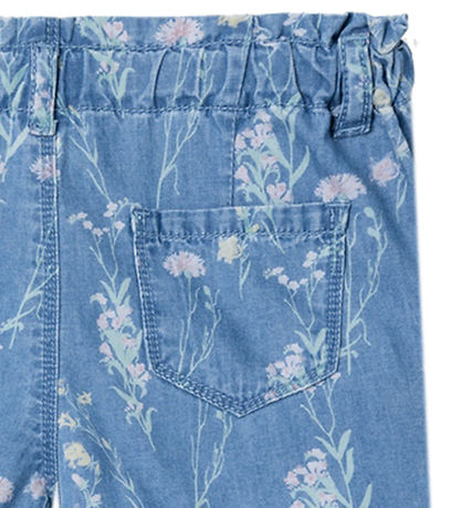 Name It Shorts - NmfBella - Medium+ Blue Denim w. Flowers