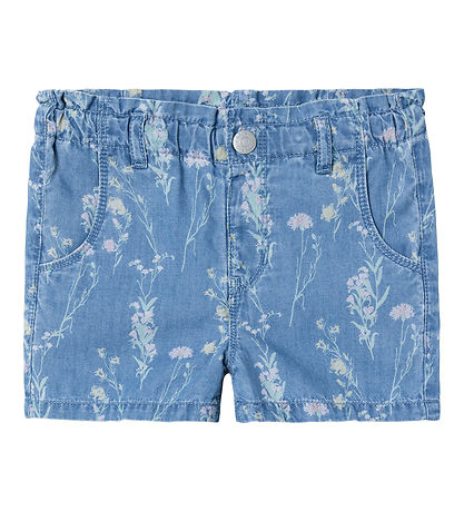 Name It Shorts - NmfBella - Medium+ Blue Denim w. Flowers