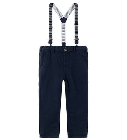 Name It Trousers w. Suspenders - NmmBen - Dark Sapphire