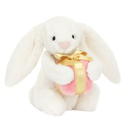 Jellycat Gosedjur - 18x9 cm - Bashful Bunny med present