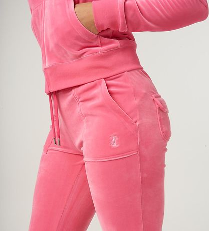 Juicy Couture Velvet Trousers Set Ray Hot Pink KW HU