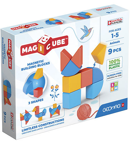 Geomag Segulsett - Magicube Shapes Endurunnið dýr - 9 Partar