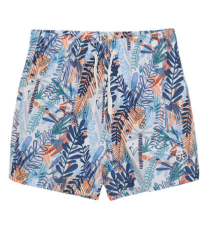 Color Kids Swim Trunks - Snow White w. Leaves