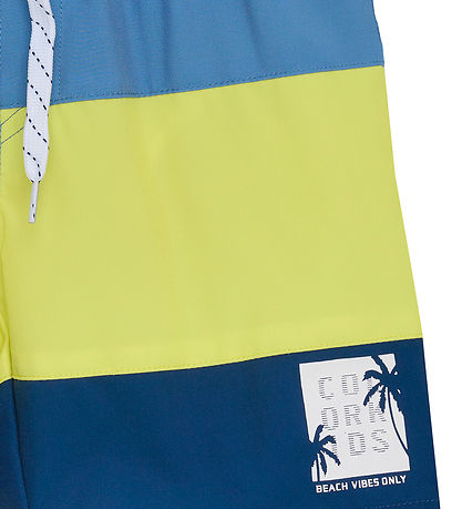 Color Kids Badeshorts - Matt blau/Limelight/Navy