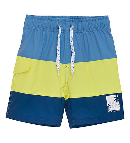 Color Kids Badeshorts - Matt blau/Limelight/Navy