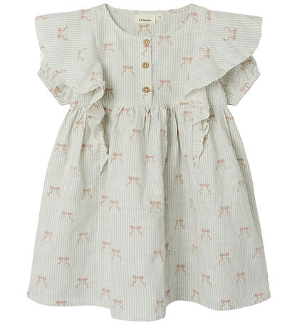 Lil' Atelier Dress - NmfKendra - Coconut Milk w. Bows