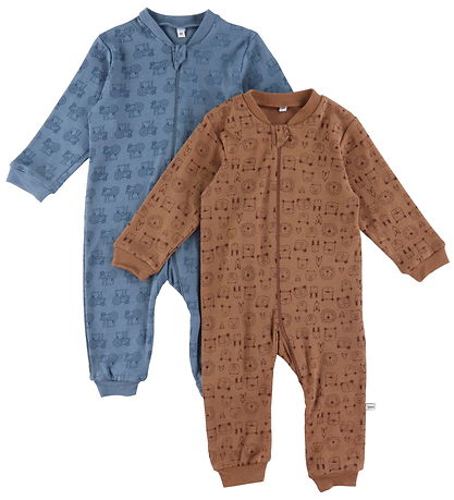 Pippi Baby Strampler - Schlafanzug - 2er-Pack - Blue Mirage