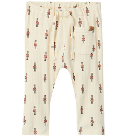 Lil' Atelier Trousers - Rib - NbmGio - Turtledove w. Tin Soldier