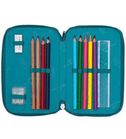 Beckmann Pencil Case w. Content - Jungle Game - Green