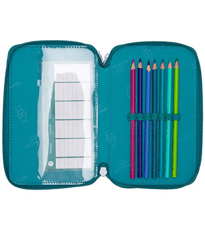 Beckmann Pencil Case w. Content - Jungle Game - Green