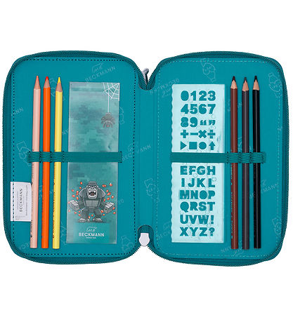 Beckmann Pencil Case w. Content - Jungle Game - Green