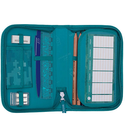 Beckmann Pencil Case w. Content - Jungle Game - Green