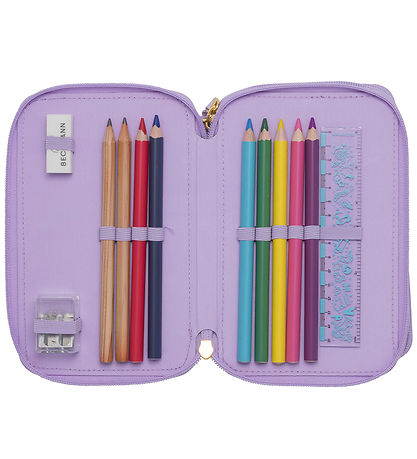 Beckmann Pencil Case w. Contents - Unicorn Princess - Purple
