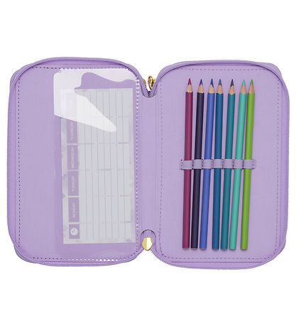 Beckmann Pencil Case w. Contents - Unicorn Princess - Purple