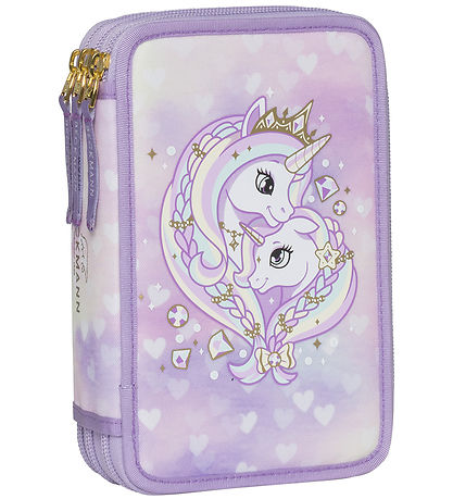 Beckmann Pencil Case w. Contents - Unicorn Princess - Purple