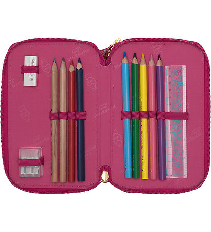 Beckmann Pencil Case w. Contents - Cherry