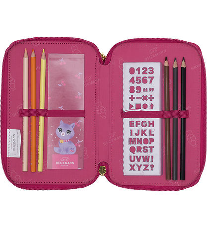 Beckmann Pencil Case w. Contents - Cherry