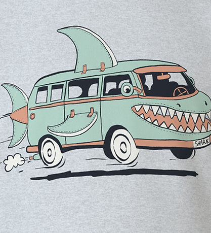 Name It T-shirt - NmmVictor - Light Grey Melange/Shark Bus