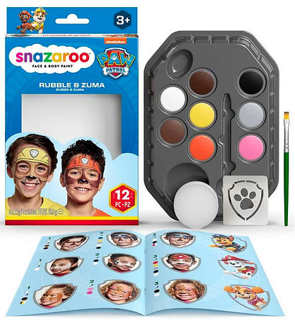 SNAZAROO Andlitsmálning - 8 Litir - Paw Patrol rúst og Zuma
