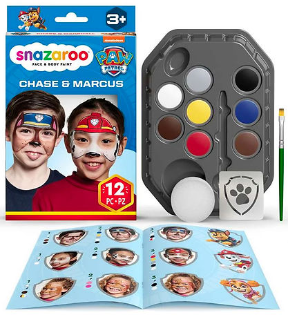 SNAZAROO Kasvomaali - 8 Värit - Paw Patrol Chase & Marshall