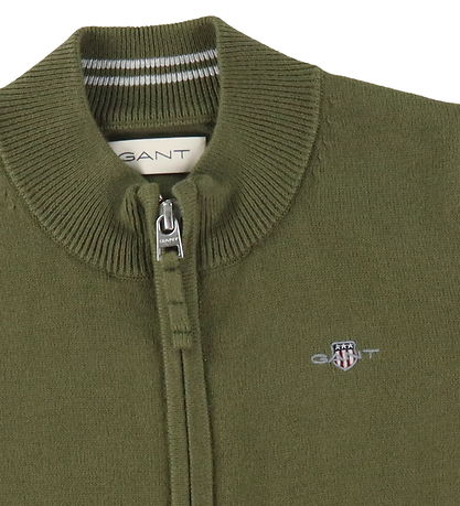 GANT Cardigan - Prjónað - Shield - Juniper Green