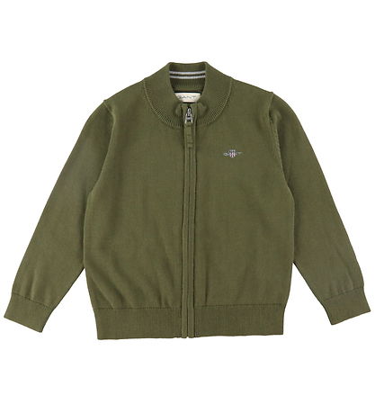 GANT Cardigan - Prjónað - Shield - Juniper Green