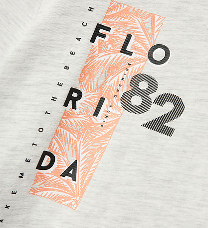 Name It T-shirt - NkmVictor - Light Grey Melange/Florida