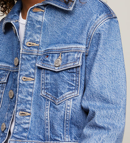 Tommy Hilfiger Jeansjacke - Kurz geschnitten - Trucker - Midsalt