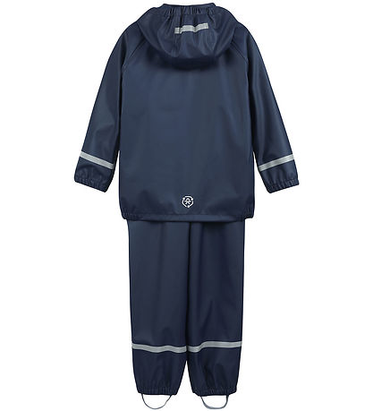 Color Kids Regnföt M. axlaböndum - PU - Dress Blues