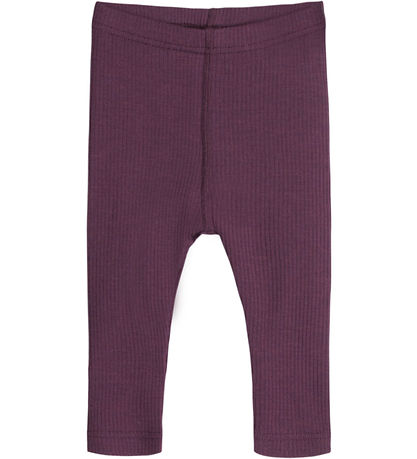 Hust and Claire Leggings - Rib - Wool - Lee - Plum Wine