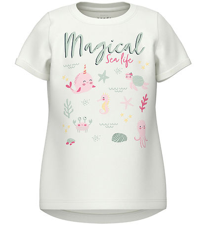 Name It Stuttermabolur - NmfVix - Bright White/Magical Sealife