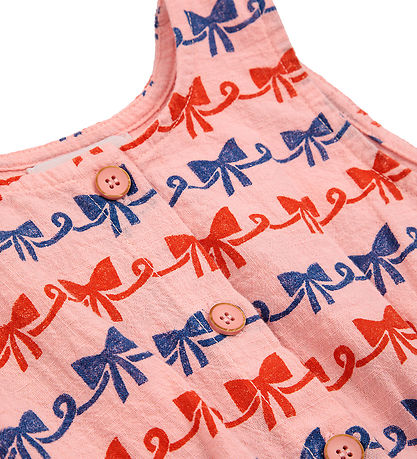 Bobo Choses Summer Romper - Ribbon Bow - Pink