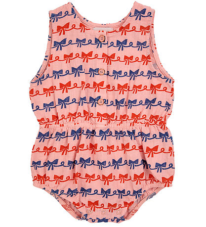 Bobo Choses Summer Romper - Ribbon Bow - Pink