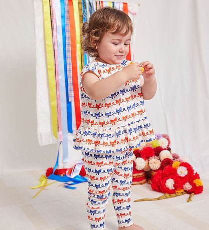 Bobo Choses Stuttermabolur - borði Bow - Offwhite